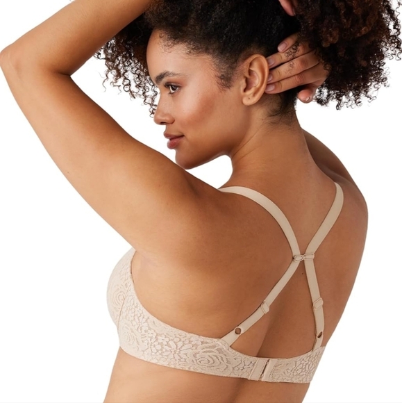 WACOAL 32D Underwire Bra Halo Lace Convertible Underwire Natural Nude - Picture 7 of 9